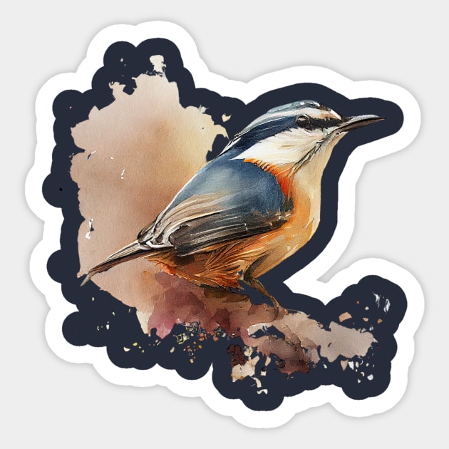 Nuthatch Bird On A Tree Branch 4.0 Sticker by CreativeDesignsx